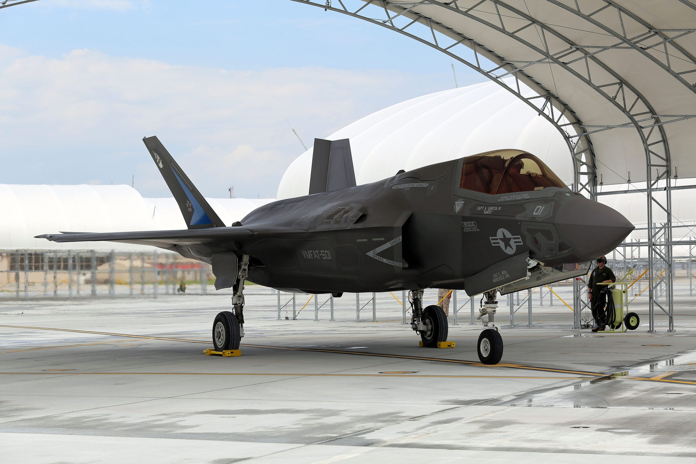 F-35B Lightning II arriving at Marine Corps Air Station Beaufort